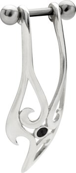 925 Sterling Silver Tribal Cartilage Helix Earring Dangle - Left Ear