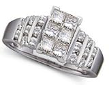 1ctw 14k White Gold Diamond Multi-Top Ring