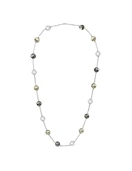 Majorica Jewelry 17" Pearl and Silver Chain Necklace