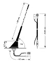 Antenne Universal Hirschmann HIT AUTA 16 V FLEX DUMMY