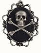 Gasoline Glamour Black Leather Skull & Crossbones Charm Necklace