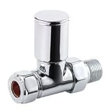 POLISHED STRAIGHT CHROME TOWEL RADIATOR VALVES