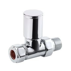 POLISHED STRAIGHT CHROME TOWEL RADIATOR VALVES