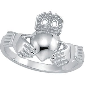 platinum mens claddagh ring more detail click!