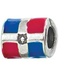 Genuine Zable (TM) Product. 925 Sterling Silver Dominican Republic Charm. 100% Satisfaction Guaranteed.