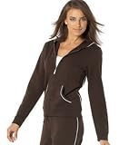 Style&co. Sport Hooded Jacket with Contrast Stitching Black/Grey Heather XL