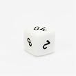 Opaque 10mm 6-sided Backgammon Doubling Cube, White with Black