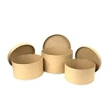 Paper Mache Large Round Box-Set Of 3