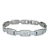Stainless Steel Polished Bracelet with Cubic Zirconia - 8'' long
