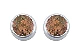 1.00 CT TGW Smoky Topaz Bezel-Set Stud Earrings - 925 Sterling Silver