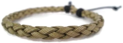 Rare Unique Asian Vintage Art Handmade 100% Thai Buddha Fashion Style Cream Cord Wristband Bracelet from Thailand