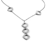 Stainless Steel Drop Necklace with Cut-out Circles