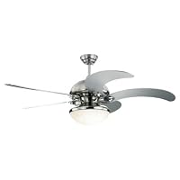 Monte Carlo 5CNR52BSD-L Centrifica 52-Inch 5-Blade Ceiling Fan with Remote and Light Kit, Brushed Steel Finish