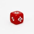 Opaque 10mm 6-sided Backgammon Doubling Cube, Red with White