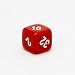 Opaque 10mm 6-sided Backgammon Doubling Cube, Red with White