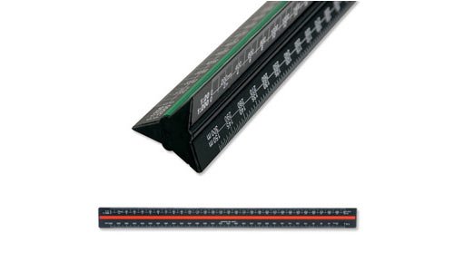 Linex Scale Ruler Triangular Aluminium Colour-coded Scales 1-1 to 1-2500 Ref LXH382