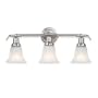 Royce Lighting RV700/3-12 Prescott Three-Light Vanity Brushed Steel with Alabaster Globes