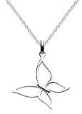 Dew Sterling Silver Large Open Butterfly Pendant 98079HP004