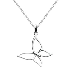 Dew Sterling Silver Large Open Butterfly Pendant 98079HP004