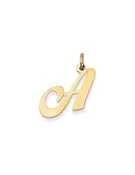 The Ella Medium Fancy Script Initial A Pendant in 14K Yellow Gold