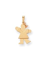 14k Two-Tone Small Girl on Right Engravable Charm