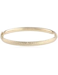 14k Yellow Gold D-Cut Bangle Bracelet, 7"