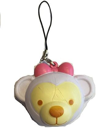 Cute Kawaii Monkey Face Toy Charm Purple/yellow Squishy