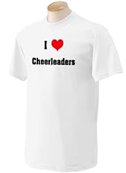 I Love/Heart Cheerleaders Adult Short Sleeve T-Shirt In Various Colors & Sizes