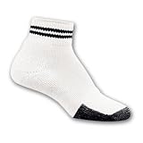 Thorlo Thick Cushion Mini-Crew Tennis Socks with THOR?LON? - White/Black - TMX