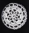 White Floral Crocheted Hair Bun Cover- LARGE