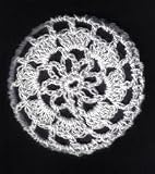 White Floral Crocheted Hair Bun Cover- LARGE