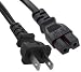 Power Cord 2 Prongs Receptacle Polarized 6 ft - Wall Side Right Angle