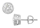 18K White Gold : Bezel Set Round Diamond Stud Earrings 2.00 CT. TW. 31dEnBOCPfL. SL160 18K White Gold : Bezel Set Round Diamond Stud Earrings 2.00 CT. TW.