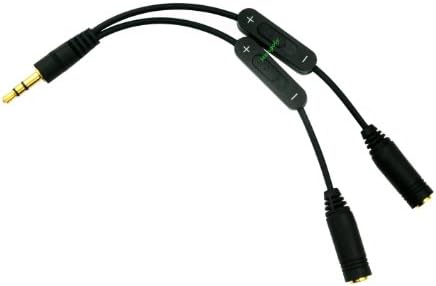 Mengoly 3.5mm 1 Male to 2 Female Headphone Extension Cable with 2 Volume Control for Iphone / Ipod/ Ipad / Macbook / Samsung / HTC / Headphone / Laptop /Desktop PC /Headset