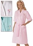 Embroidered Waffle-Weave Robe - Misses' Sizes (39)
