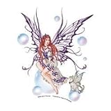 Nene Thomas - Rainbow Cat Fairy With Long Red Hair Sitting On A Bubble - Sticker / Decal