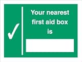 Stewart Superior Your Nearest First-Aid Box Is Self Adhesive Sign Ref SP075SAV