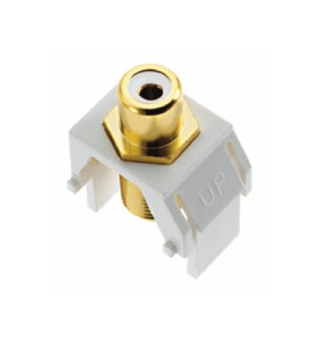 On-Q WP3461-WH Keystone, White RCA to F-Connector, White, 20-Pack