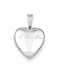 Sterling Silver I Love You 12mm Heart Locket