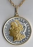 U.S. Morgan Silver Dollar (Minted 1878 1921) Two Tone Plain Bezel Coin with 24 Chain 31dFCYlcdNL. SL160 U.S. Morgan Silver Dollar (Minted 1878 1921) Two Tone Plain Bezel Coin with 24 Chain