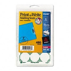 Avery Perforated Mailing Seals, Clear, 480 per Pack (05248)