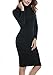 ACEVOG Women's Turtleneck Ribbed Long Sleeve Knit Sweater Dresses