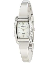 Armitron Womens 75/4099MPSV Swarovski Crystal Accented Silver-Tone Bangle Watch