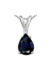 Tommaso Design (tm) Genuine Sapphire and Diamond Pendant
