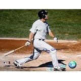 Johnny Damon Horizontal Swing Home Jersey 8x10 (MLB Auth)