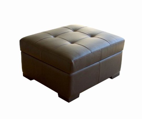 Ottoman with Pull Twin Size Bed - Dark Espresso Leather