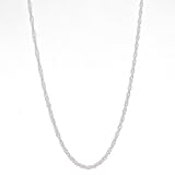 10K White Gold Singapore Chain Necklace