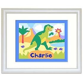 Olive Kids Dinosaurland Personalized Framed Print by Olive Kids