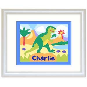 Olive Kids Dinosaurland Personalized Framed Print