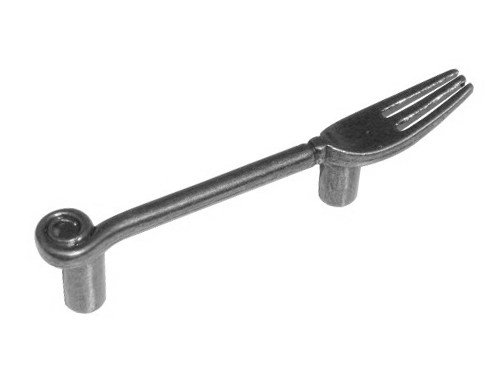1 x Antique silver / pewter effect 64mm fork handle cupboard pull by Swish.